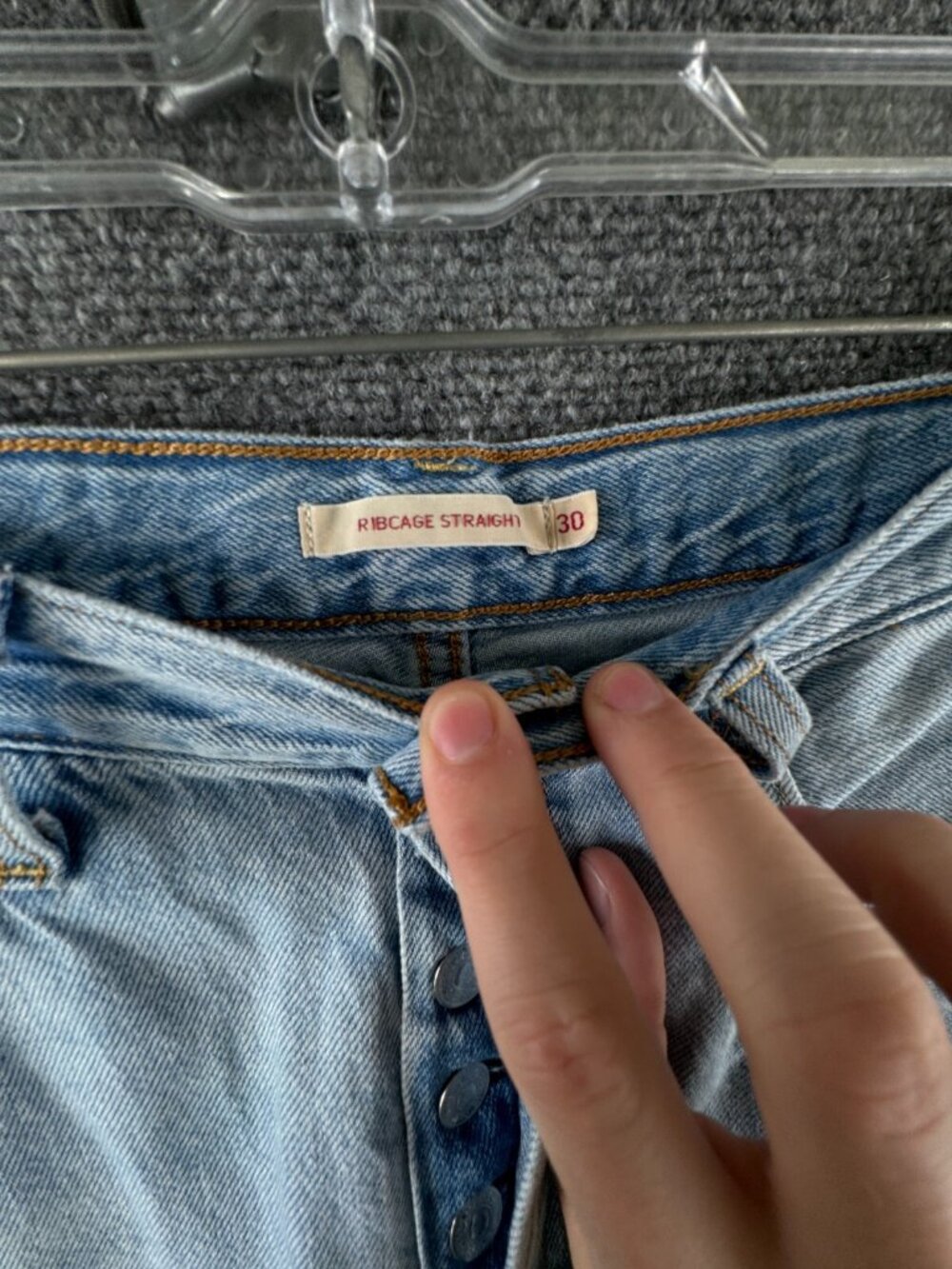 Levi’s Premium Ribcage Straight Light Wash Denim Jean Big E Cotton Lyocell 30x22 - Picture 9 of 15
